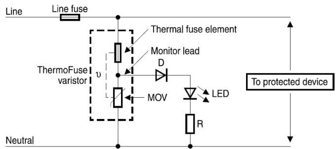 Application Circuit Diagram - EPCOS / TDK T Series ThermoFuse™ Varistors