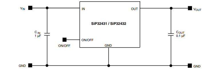 Application Circuit Diagram - Vishay SIP3243x Power Switch ICs