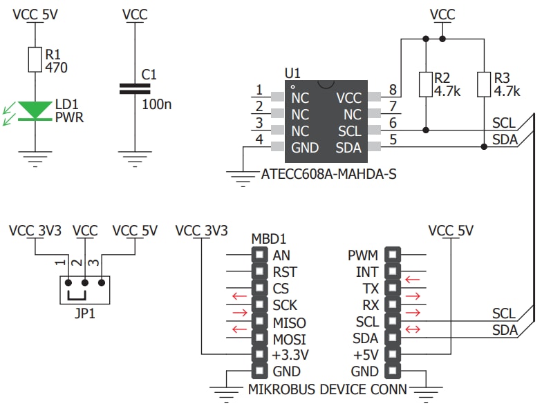 Schematic - Mikroe Secure 4 Click Board™