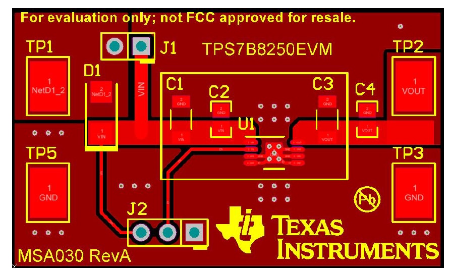 Block Diagram - Texas Instruments TPS7B8250EVM Evaluation Module