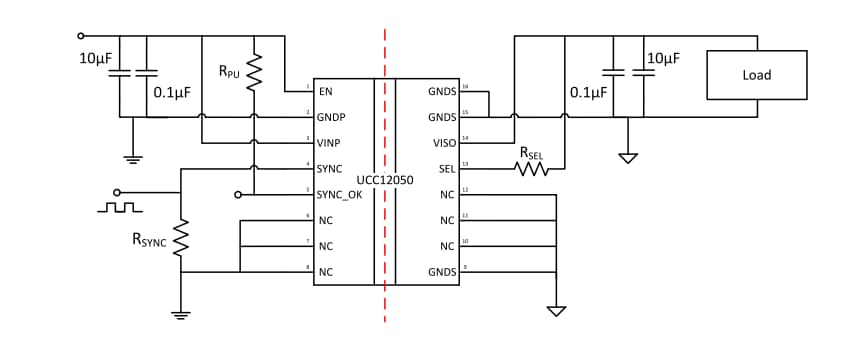 Application Circuit Diagram - Texas Instruments UCC12050EVM-022 Evaluation Module