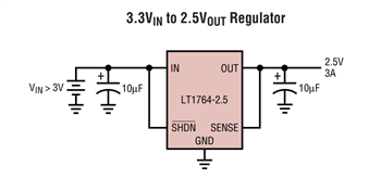 Application Circuit Diagram - Analog Devices Inc. LT1764 & LT1764A LDO Regulators
