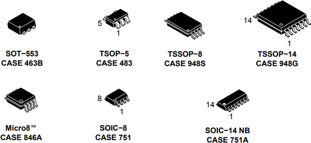 Mechanical Drawing - onsemi NCx2007x Operational Amplifiers