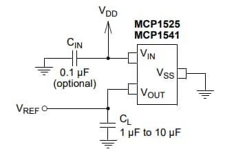 Application Circuit Diagram - Microchip Technology MCP1541 Voltage References