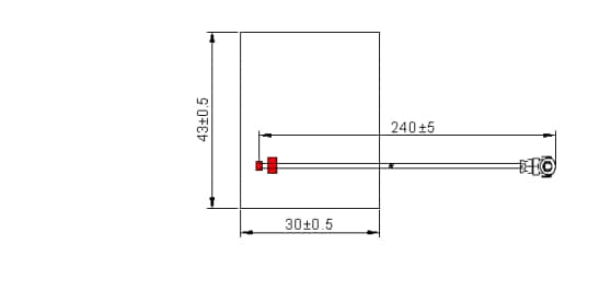 Mechanical Drawing - Abracon AFAG4330-SG3 Multi-Band GNSS FPC Antenna