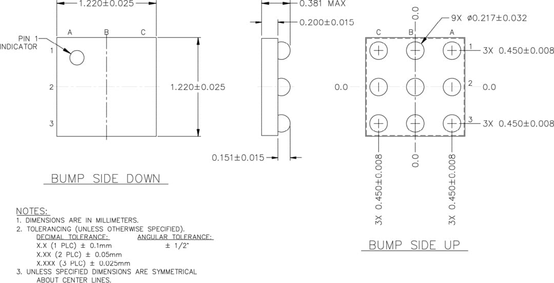Mechanical Drawing - Skyworks Solutions Inc. SKY66407-11 BLUETOOTH® Front-End Module