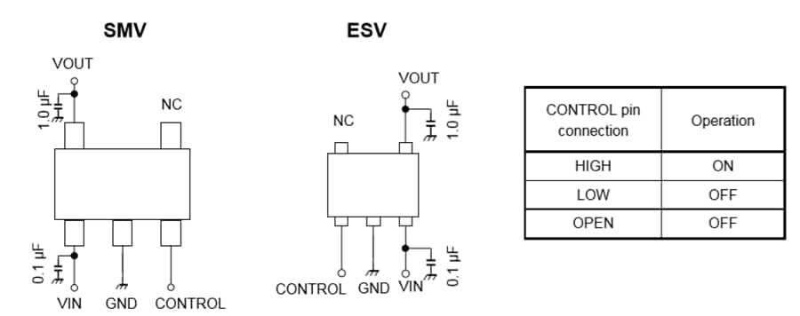 Application Circuit Diagram - Toshiba CMOS Low Dropout Regulators