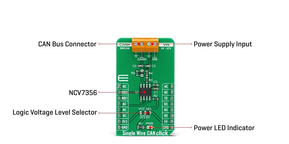 Block Diagram - Mikroe Single Wire CAN Click