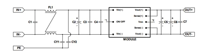 Application Circuit Diagram - Delta Electronics E35SE 150W Eighth-Brick DC/DC Power Modules