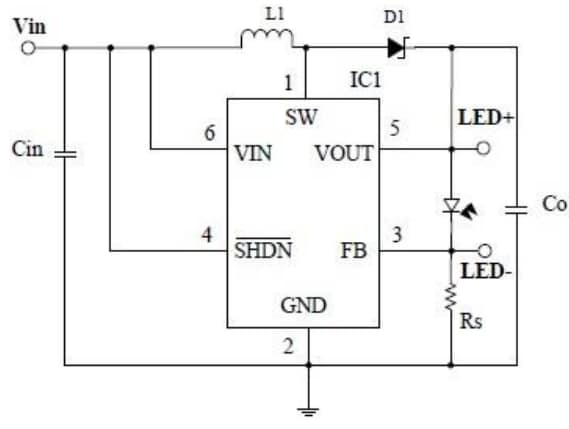 Schematic - Diodes Incorporated PAM2803EV1 Evaluation Board