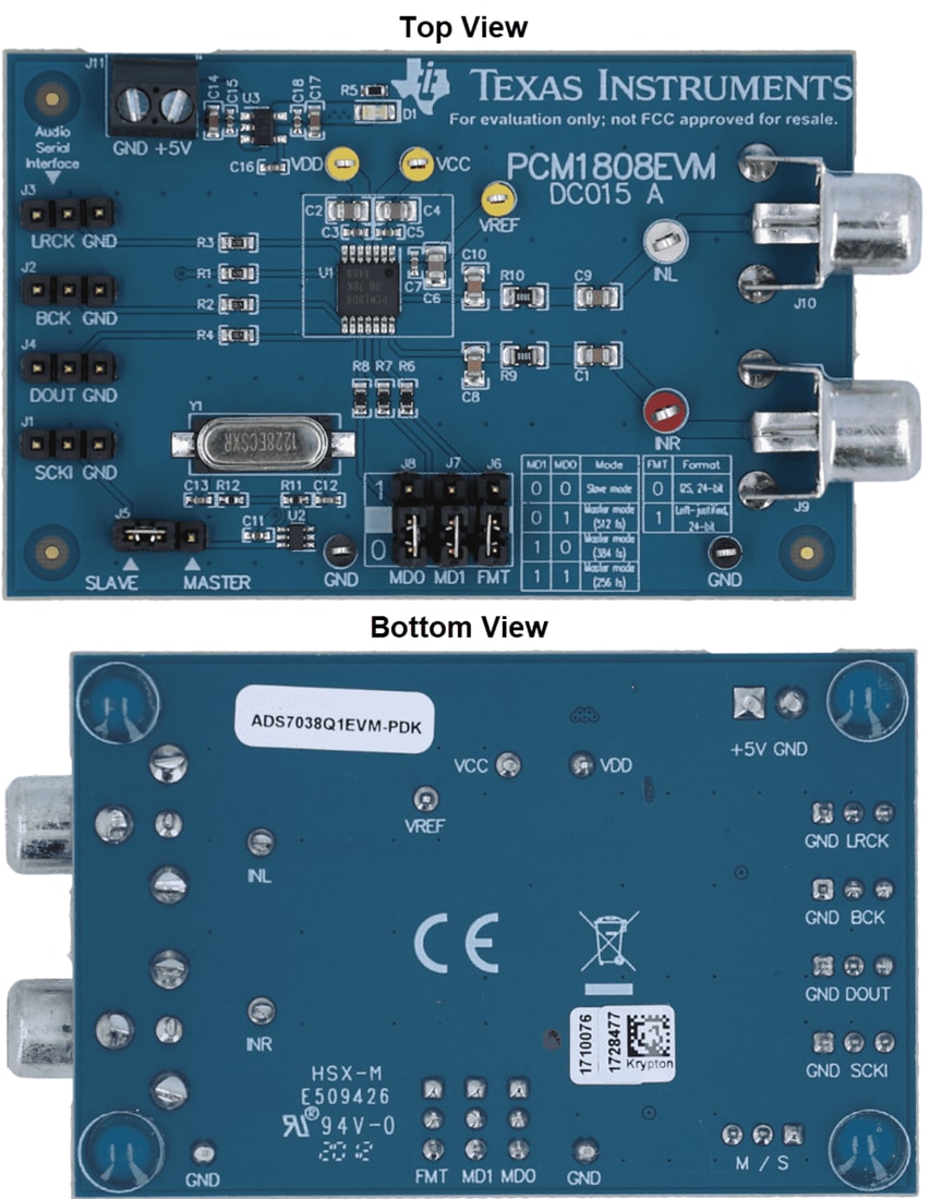 Mechanical Drawing - Texas Instruments PCM1808EVM ADC Evaluation Module (EVM)