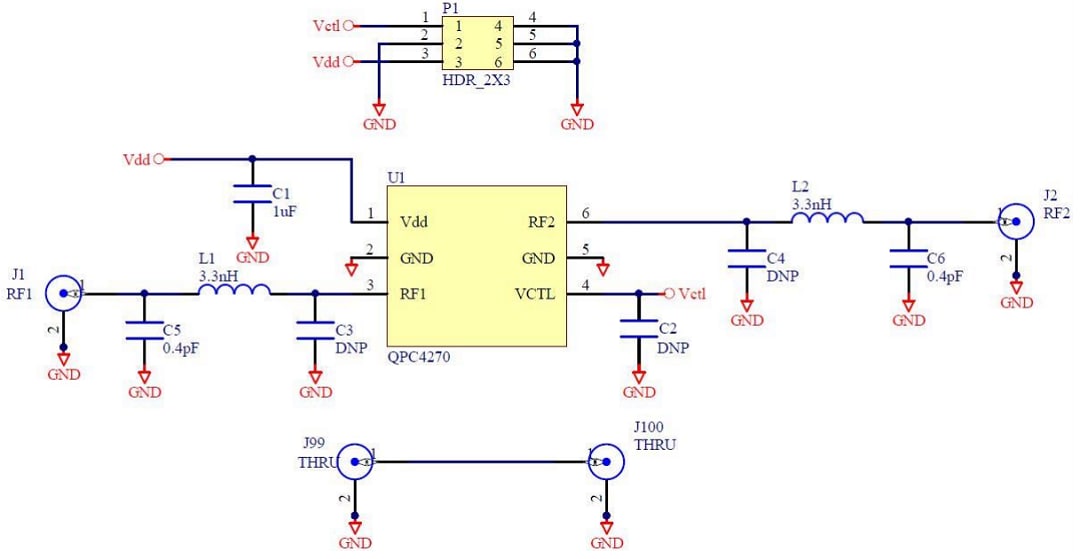 Schematic - Qorvo QPC4270PCK Evaluation Board