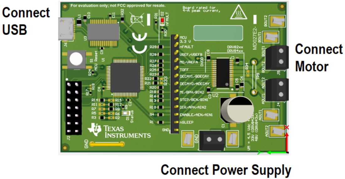 Mechanical Drawing - Texas Instruments DRV8436EEVM Motor Driver Evaluation Module