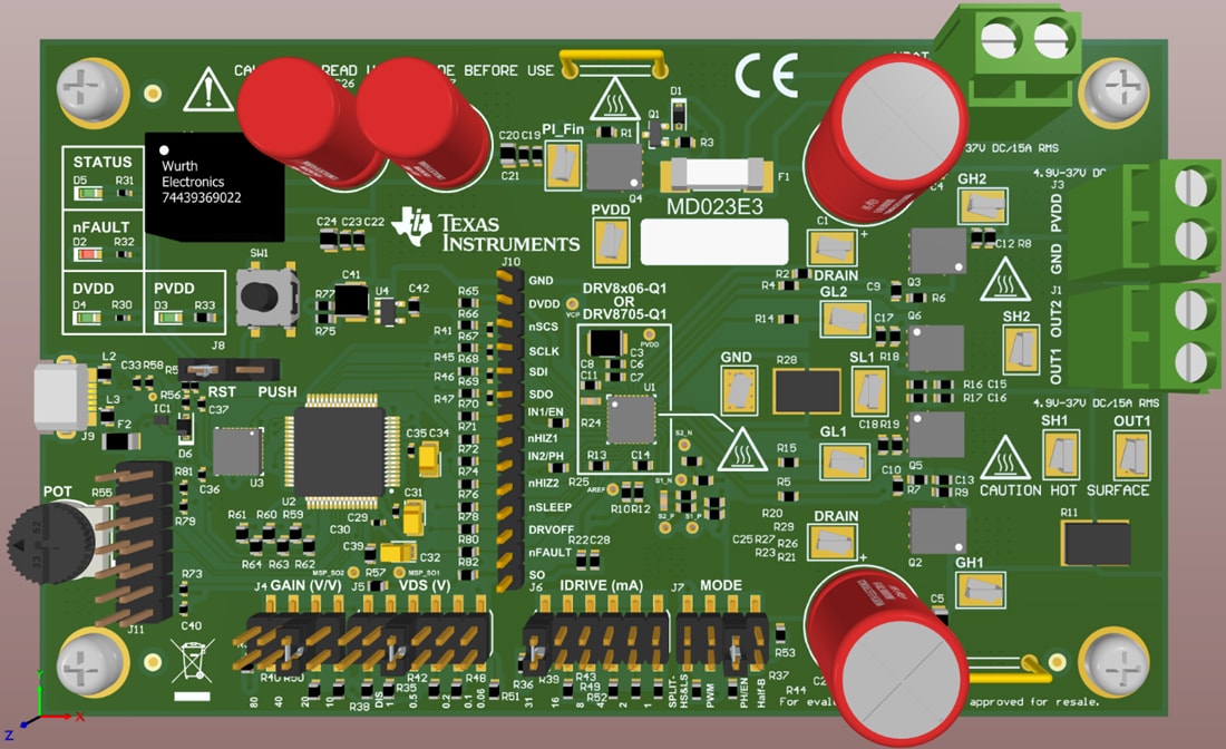 Mechanical Drawing - Texas Instruments DRV8706S-Q1EVM Gate Driver Evaluation Module