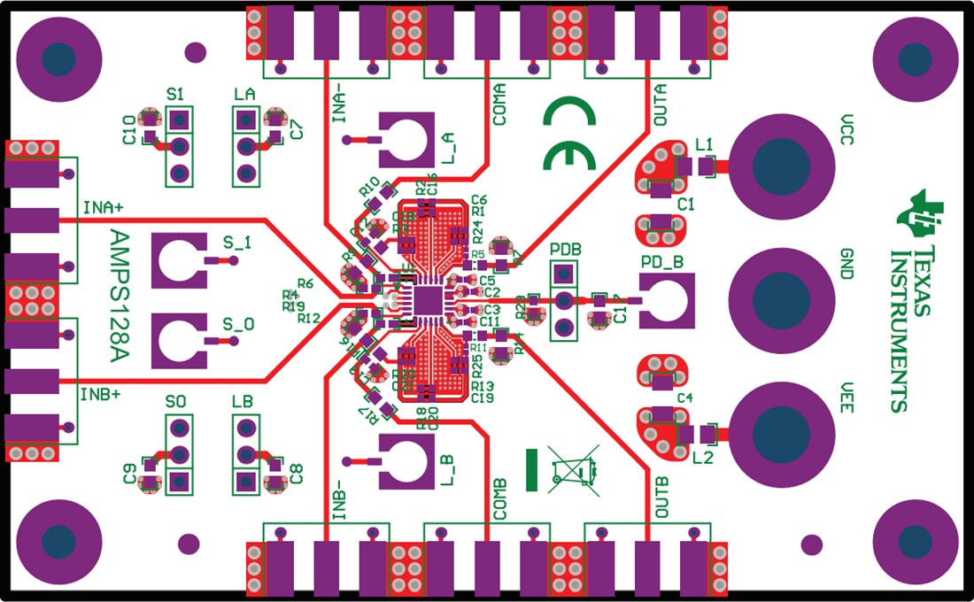 Mechanical Drawing - Texas Instruments OPA3S2859RTWEVM Amplifier Evaluation Module