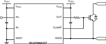 Application Circuit Diagram - onsemi NCD57090 & NCV57090 IGBT/MOSFET Gate Drivers