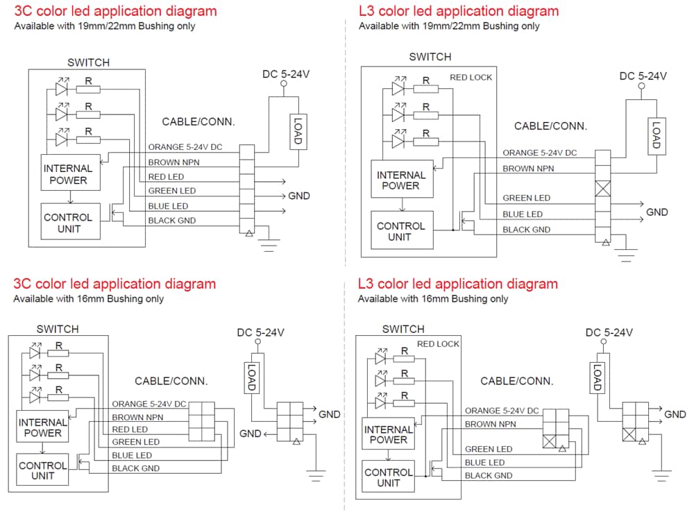 Application Circuit Diagram - Dailywell TC Capacitive Touch Switches