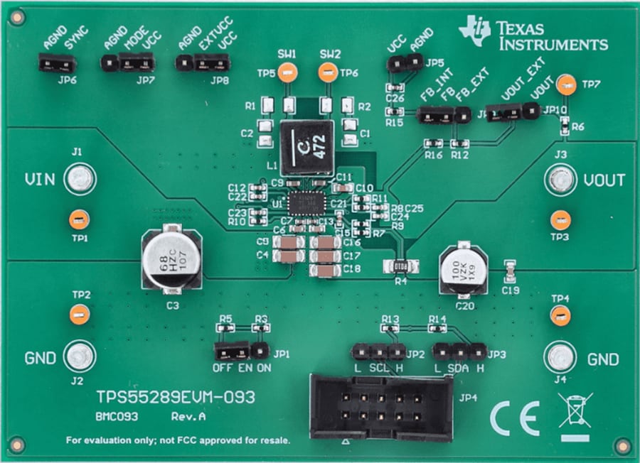 Mechanical Drawing - Texas Instruments TPS55289EVM-093 Converter Evaluation Module