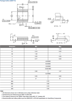 Mechanical Drawing - Skyworks Solutions Inc. SI86Sx Digital Isolators