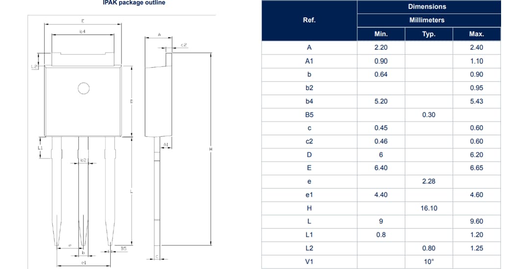Mechanical Drawing - STMicroelectronics X040 Sensitive Gate SCRs & Z040 Triacs