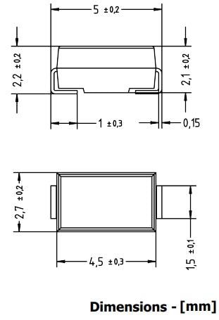 Mechanical Drawing - Diotec Semiconductor US1x Ultrafast Recovery Rectifiers