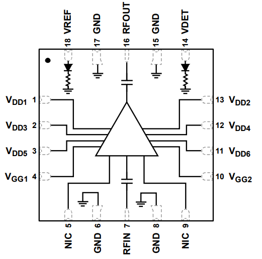 Block Diagram - Analog Devices Inc. ADPA7005 Power Amplifiers