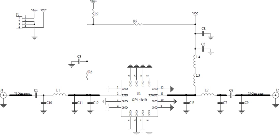 Schematic - Qorvo QPL1819EVB-01 Evaluation Board