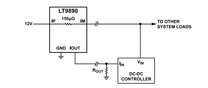 Application Circuit Diagram - Analog Devices Inc. LT9890 150A Current Monitor