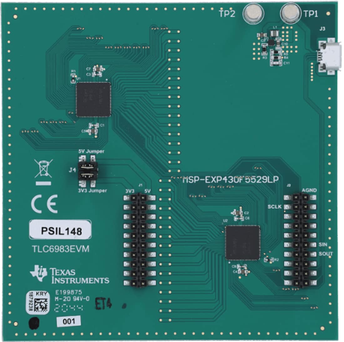 Mechanical Drawing - Texas Instruments TLC6983EVM LED Driver Evaluation Module