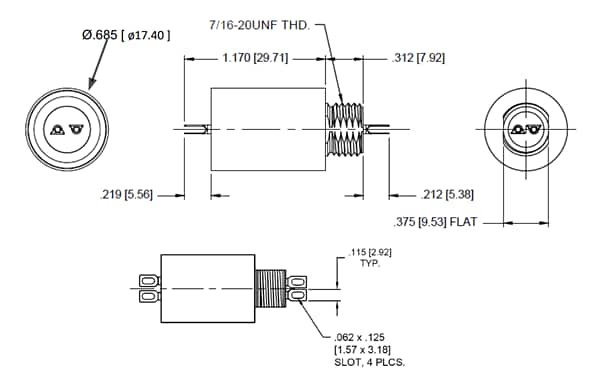 Chart - Spectrum Control Dual Line Common Mode Panel Mount EMI Filters