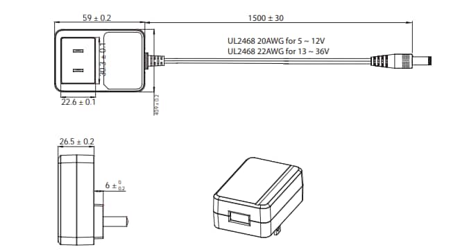Chart - Qualtek Electronics QFWB-20 Wall Mount Power Supplies