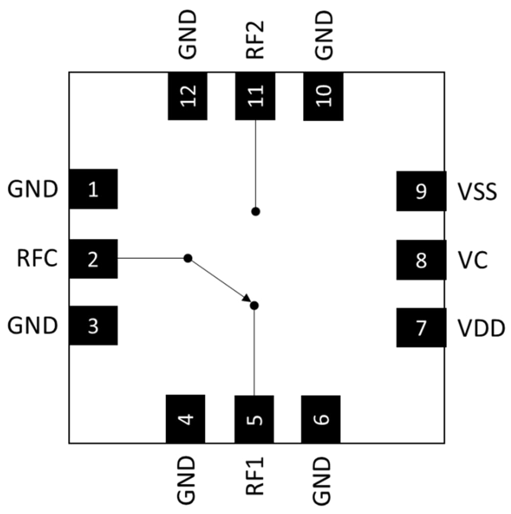 Schematic - MACOM MASW-011197 DC 44GHz SPDT Reflective Switch