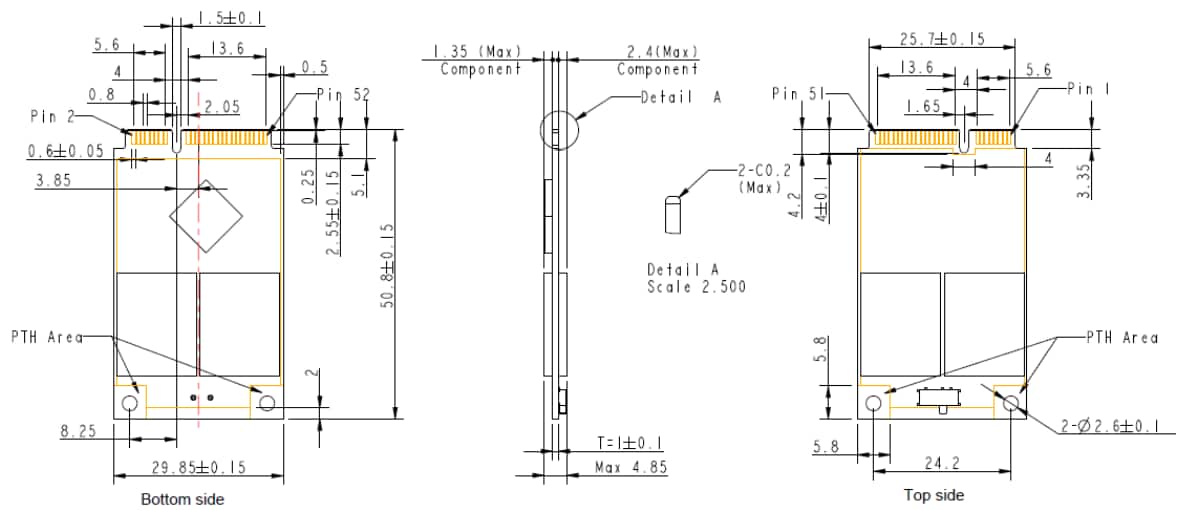 Mechanical Drawing - Apacer Technology Inc. SH250-300 Serial ATA Flash Drives