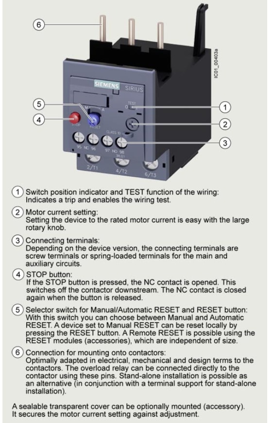 Block Diagram - Siemens SIRIUS 3RU2 Thermal Overload Relays