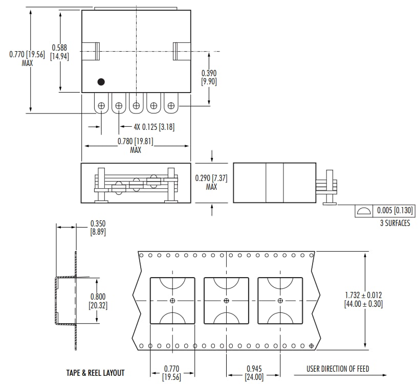 Mechanical Drawing - iNRCORE High Frequency Planar Transformers