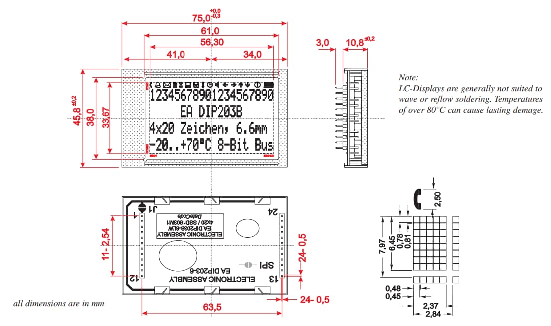 DISPLAY VISIONS EA DIP205 Text Displays