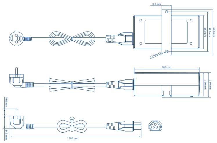 Mechanical Drawing - Teltonika PR323EUB EU Single Port Passive PoE Injector