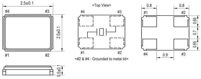 Mechanical Drawing - ECS ECS-625-CDX-2507 Quartz Crystal