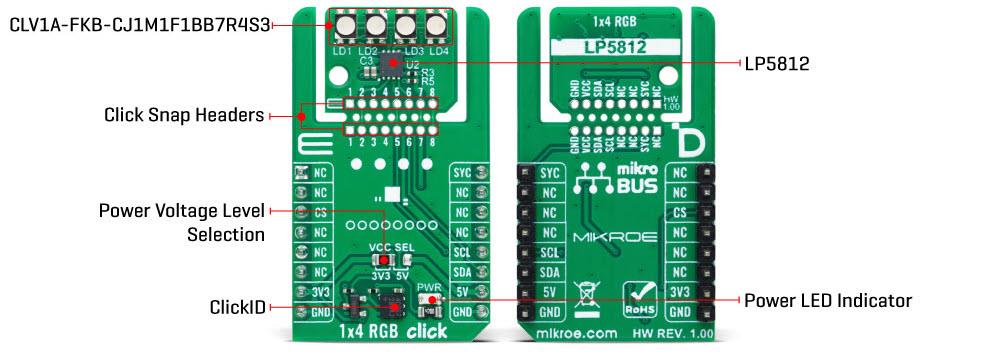 Mikroe MIKROE-6240 1x4 RGB Click