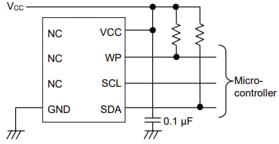 Application Circuit Diagram - ROHM Semiconductor BR24G16NUX-5TR I2C BUS EEPROM