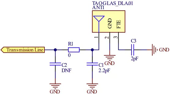 Schematic - Taoglas DLA.01 Ceramic Substrate Loop Antenna