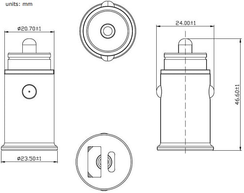 Mechanical Drawing - CUI Inc SCI30AC DC-DC Converter