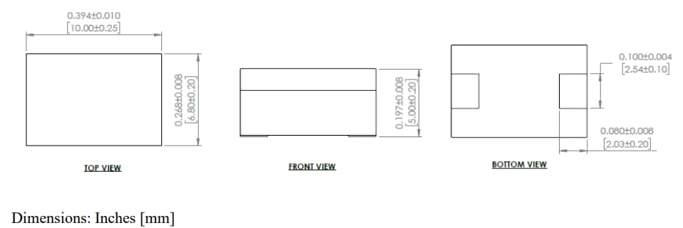 Mechanical Drawing - Abracon AVR-1F100705S Assembly Power Inductors