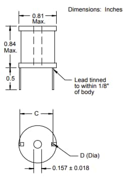 Mechanical Drawing - Bourns 1120 Series High Current Chokes