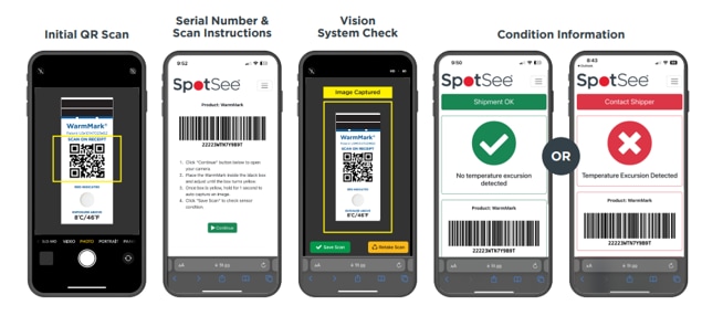SpotSee WarmMark QR Temperature Sensors