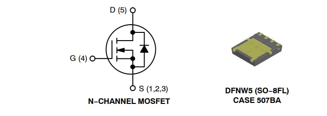 Application Circuit Diagram - onsemi NVMFWS1D7N04XM MOSFET