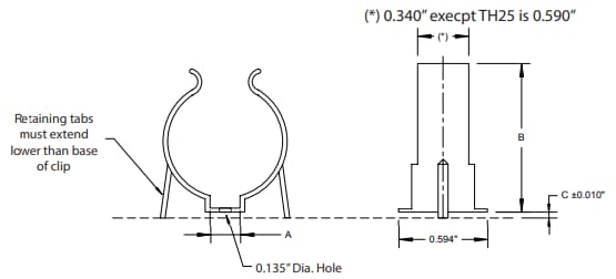 Mechanical Drawing - Cornell Dubilier / Knowles Capacitor Hardware