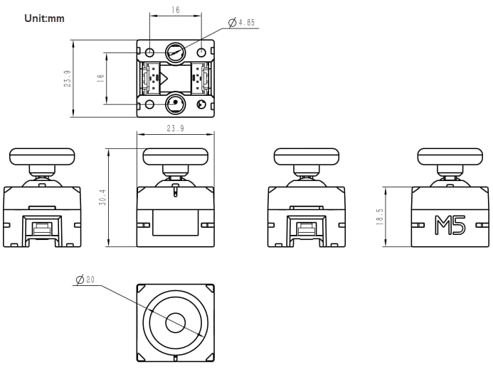 Mechanical Drawing - M5Stack Chain Joystick