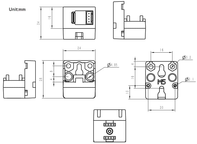 Mechanical Drawing - M5Stack Grove Converter