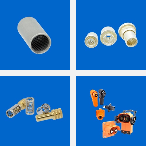 Four RADSOK product images on a blue background